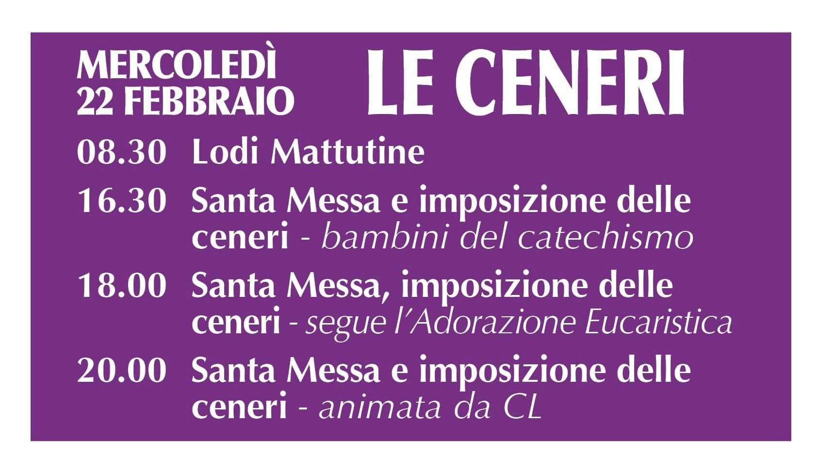 programma delle Ceneri 2023